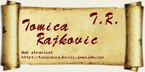 Tomica Rajković vizit kartica